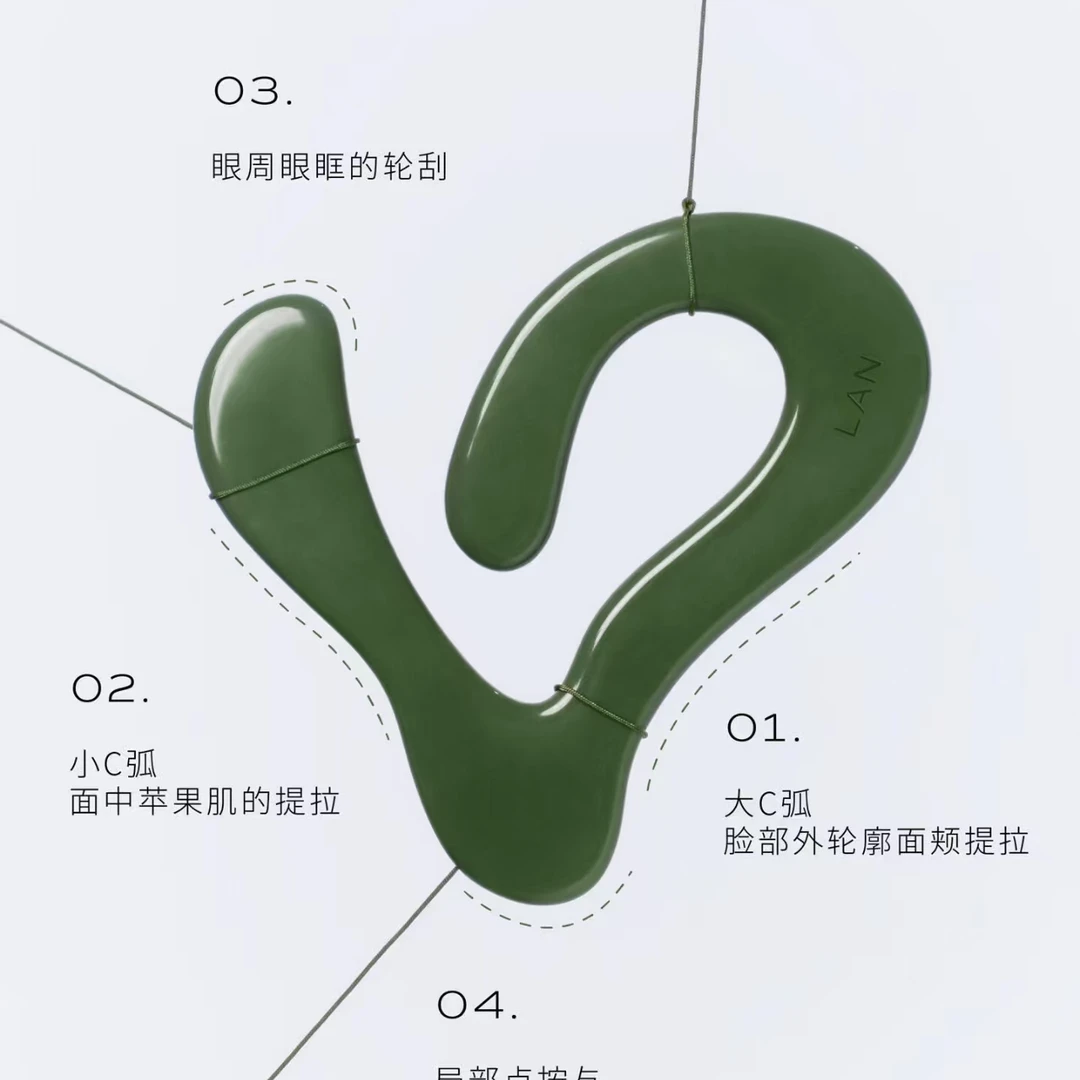 【lan油专用小兔板】LAN兰面部刮痧按摩小兔板不饱和树脂面部刮痧板