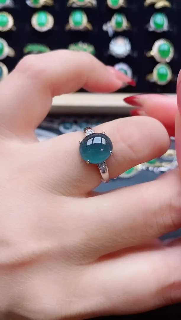 【闪购商品】翡翠戒指银S925镶嵌321312