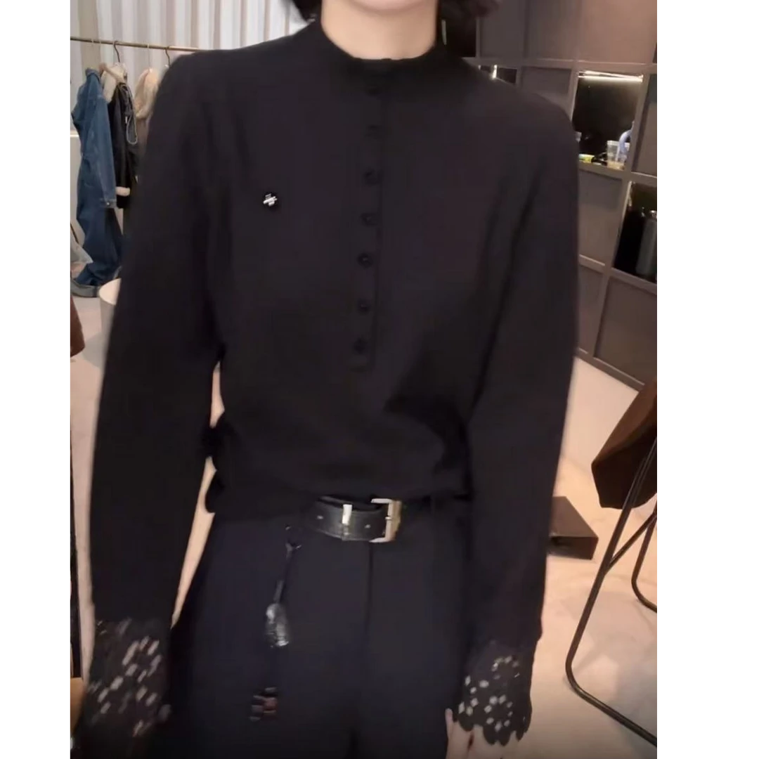 设计感双面绒半高领长袖T恤女2025秋冬新款时尚气质百搭显瘦上衣