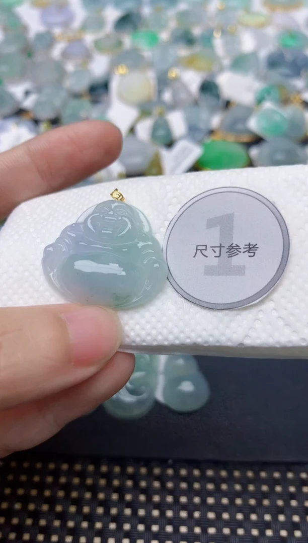 颈饰18K金镶嵌翡翠天然缅甸A货翡翠