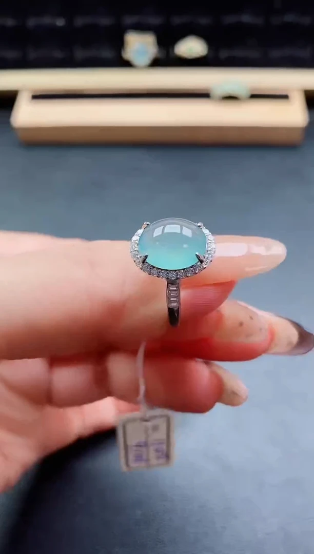 银S925镶嵌戒指翡翠1