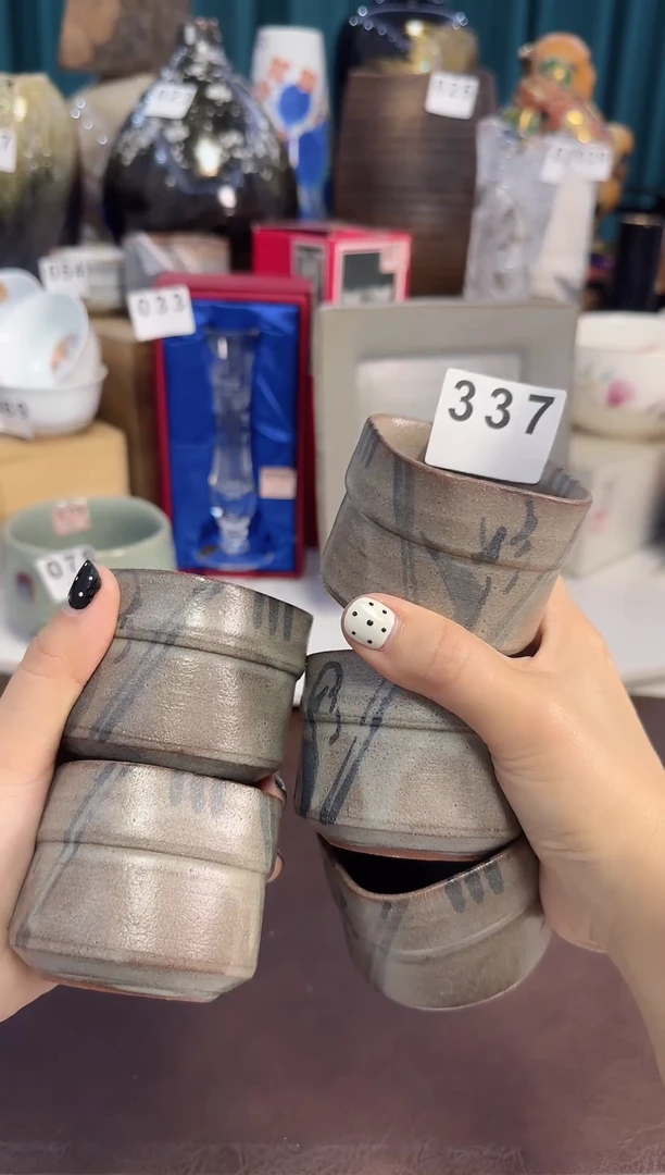 337橘吉粗陶5只·