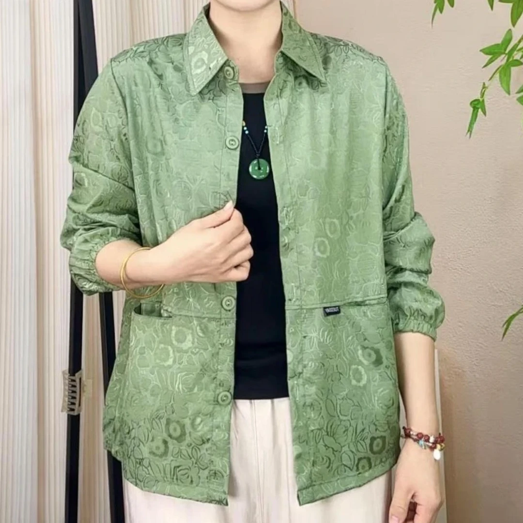 [金标版本]夏季新款女士薄款开衫时尚休闲防晒服中老年透气外套潮