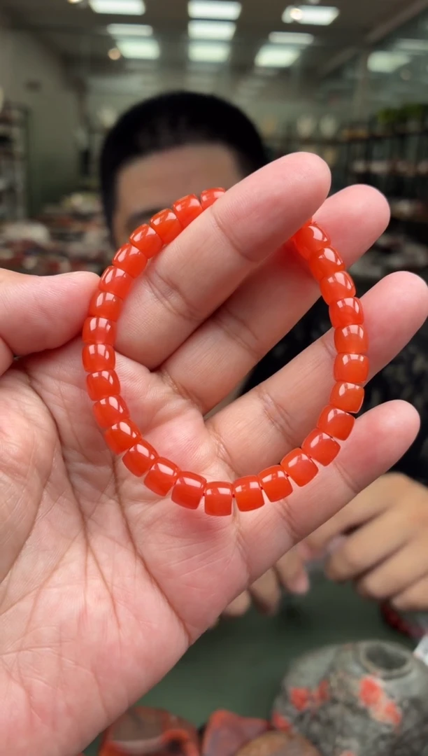 手串未镶嵌南红玛瑙单圈手串一条约7mm多样性发货