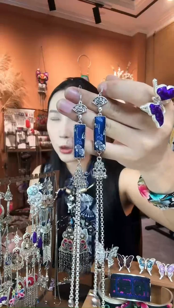 刺绣纯手工民族风耳环