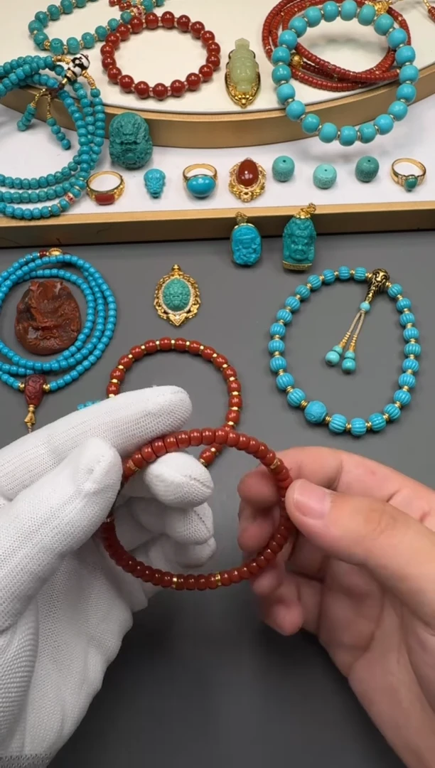 18K金镶嵌手串南红玛瑙宇*～111111