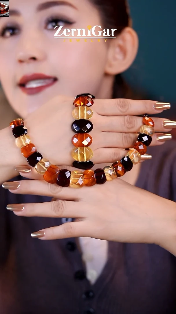 【闪购商品】琥珀颈饰未镶嵌天然琥珀两件