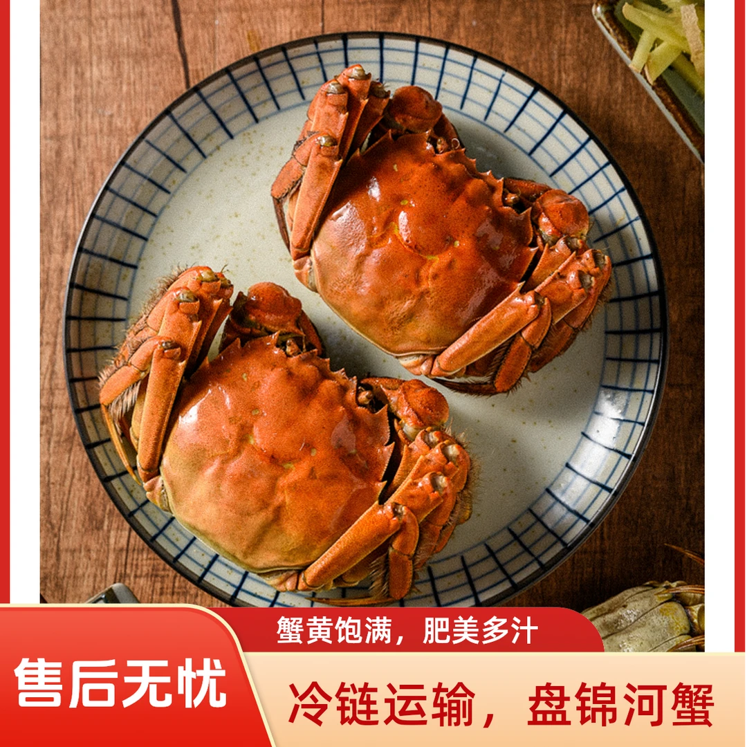 盘锦稻田河蟹鲜活发货产地直发1.0-1.3两到手共2斤母蟹 17-20只
