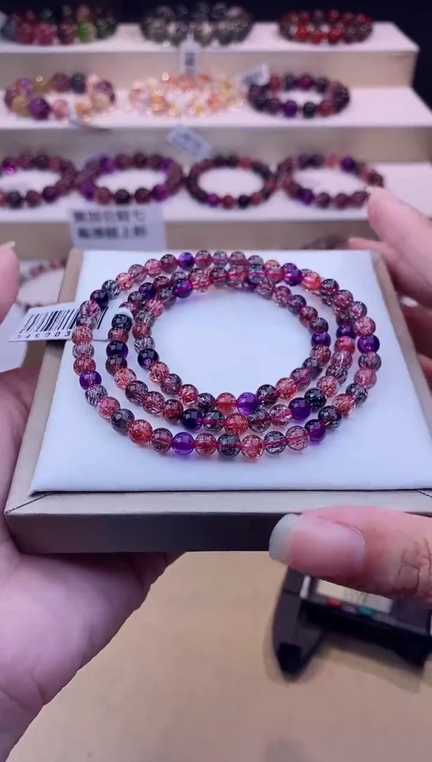 未镶嵌手串水晶黑加仑超七多圈5m+