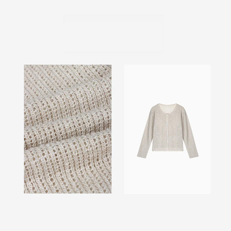 汉麻莱赛尔镂空针织开衫女披肩外搭罩衫防晒外套薄款上衣SL642XX