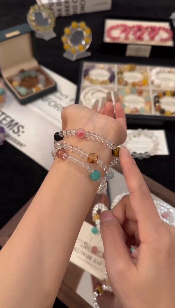 合金手链水晶白水晶三圈x2493