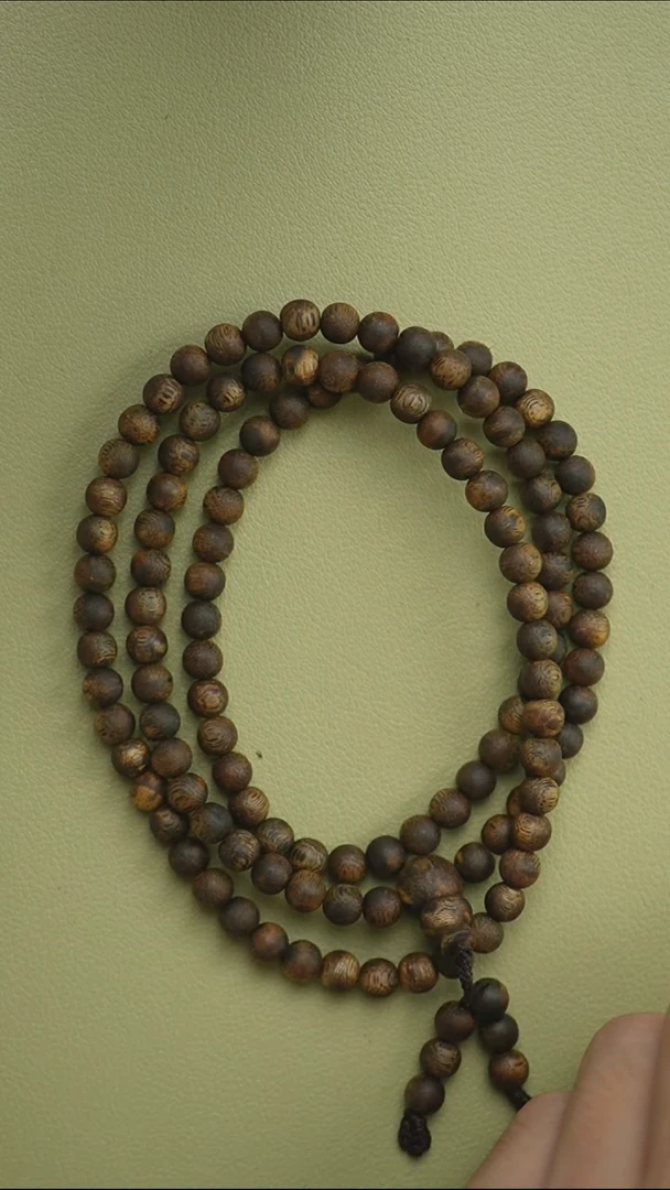 手串沉香6mm圆珠多圈绿奇楠留疤虫漏99沉