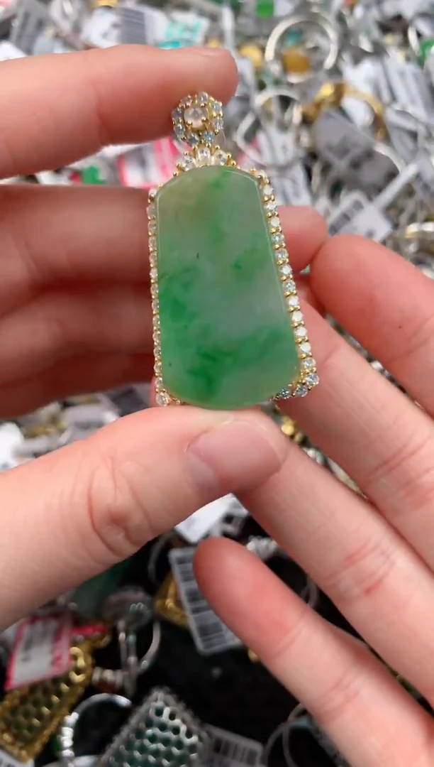 银S925镶嵌戒指翡翠111--