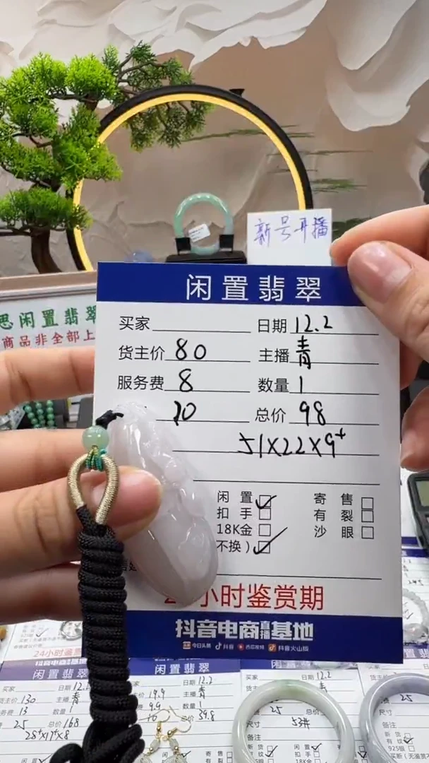 颈饰未镶嵌翡翠挂件