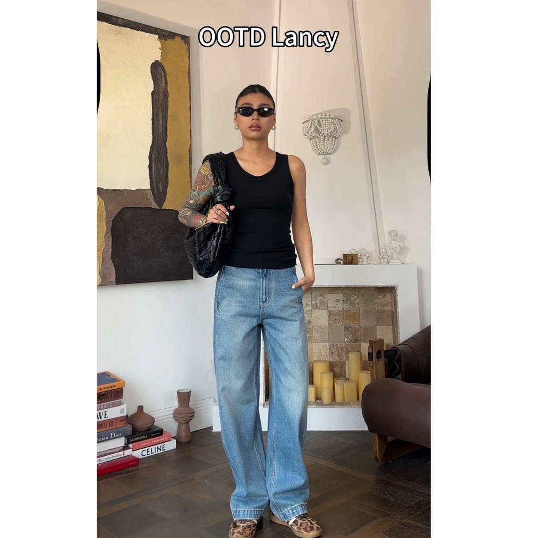 【伐木裤】腿精神器遮胯经典中高腰版牛仔裤