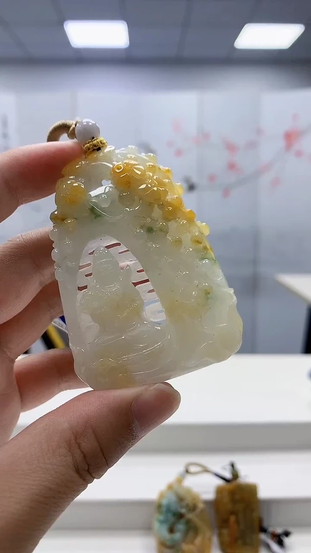 未镶嵌定制翡翠5060ty-毛货挂件65