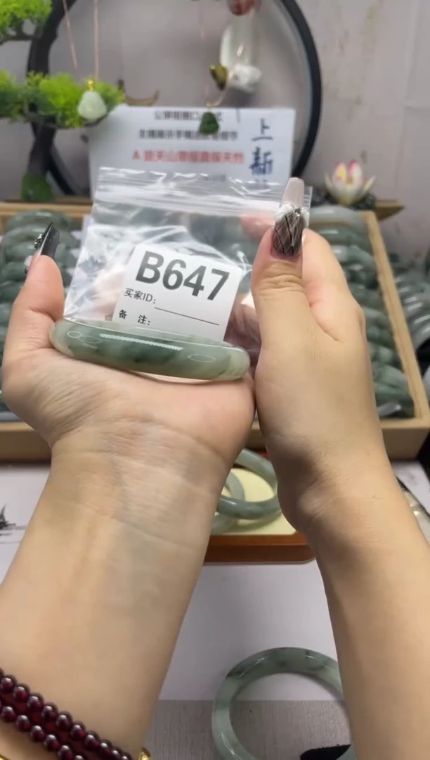 【闪购商品】石英质玉（天山翠）手镯未镶嵌b647