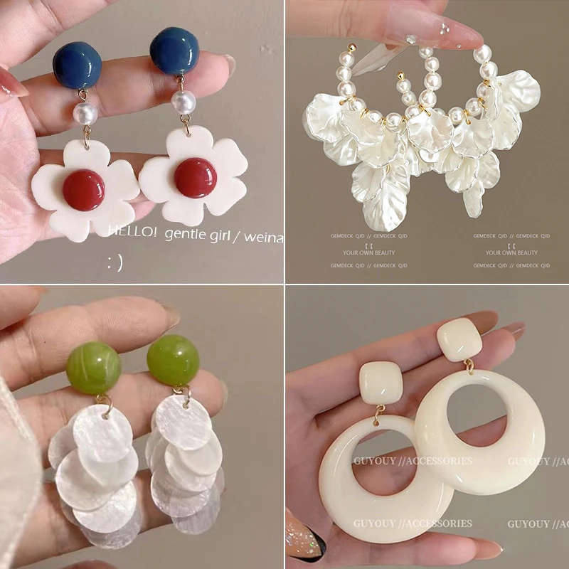 夏天彩色多巴胺花朵耳钉女小众高级感气质耳环2024年新款爆款耳饰