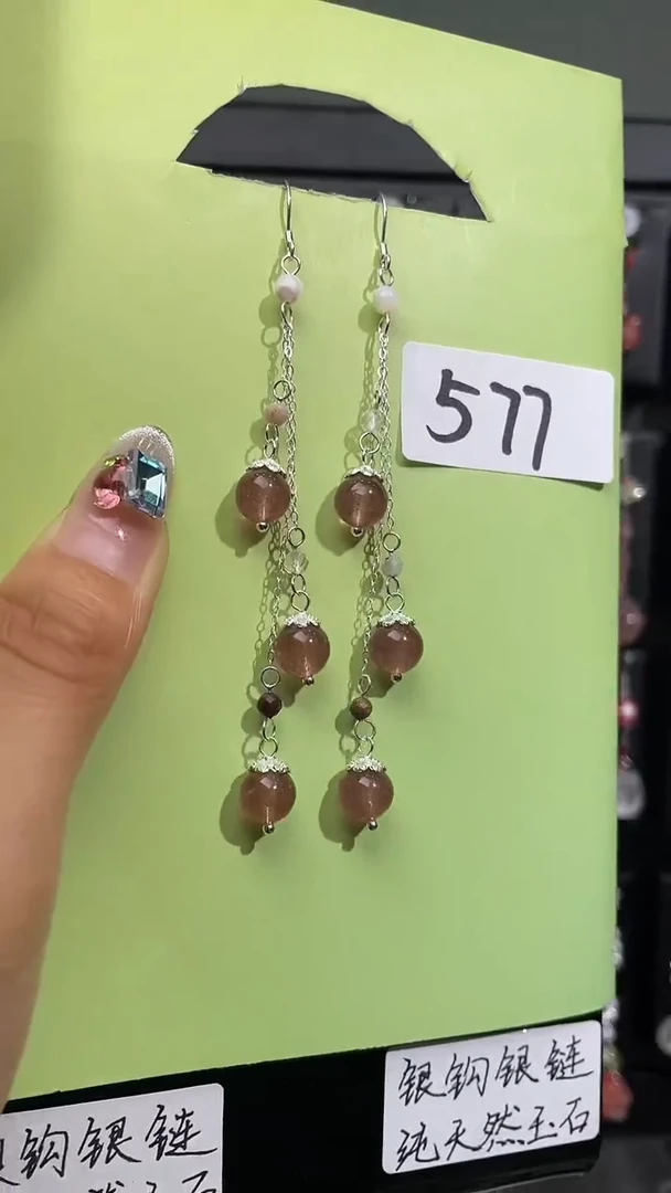紫晶耳饰银S925镶嵌喜欢拍