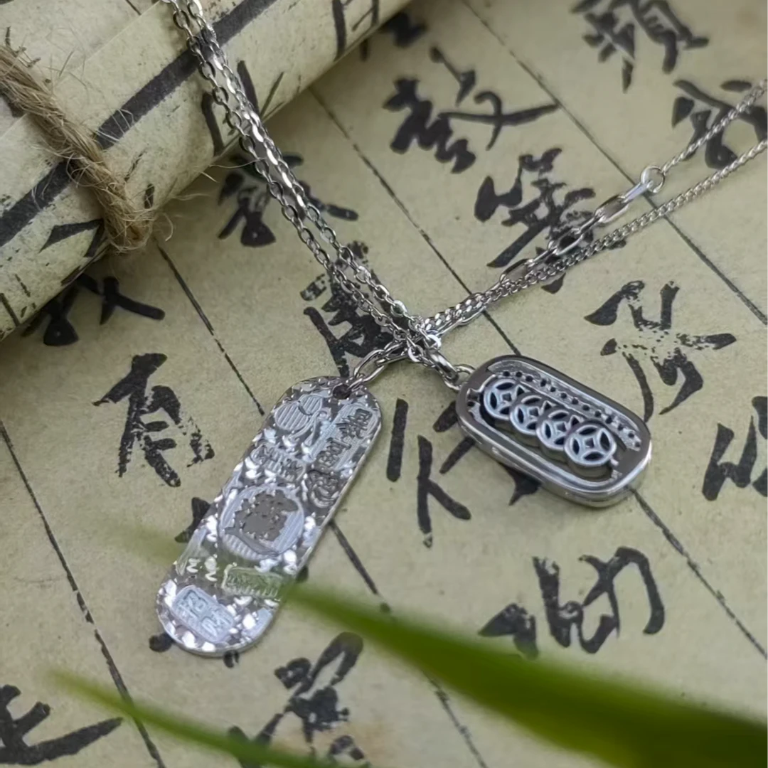 吊坠925银 祥匠银记 招财进宝暴富元宝吊坠 民族风素款挂坠饰品
