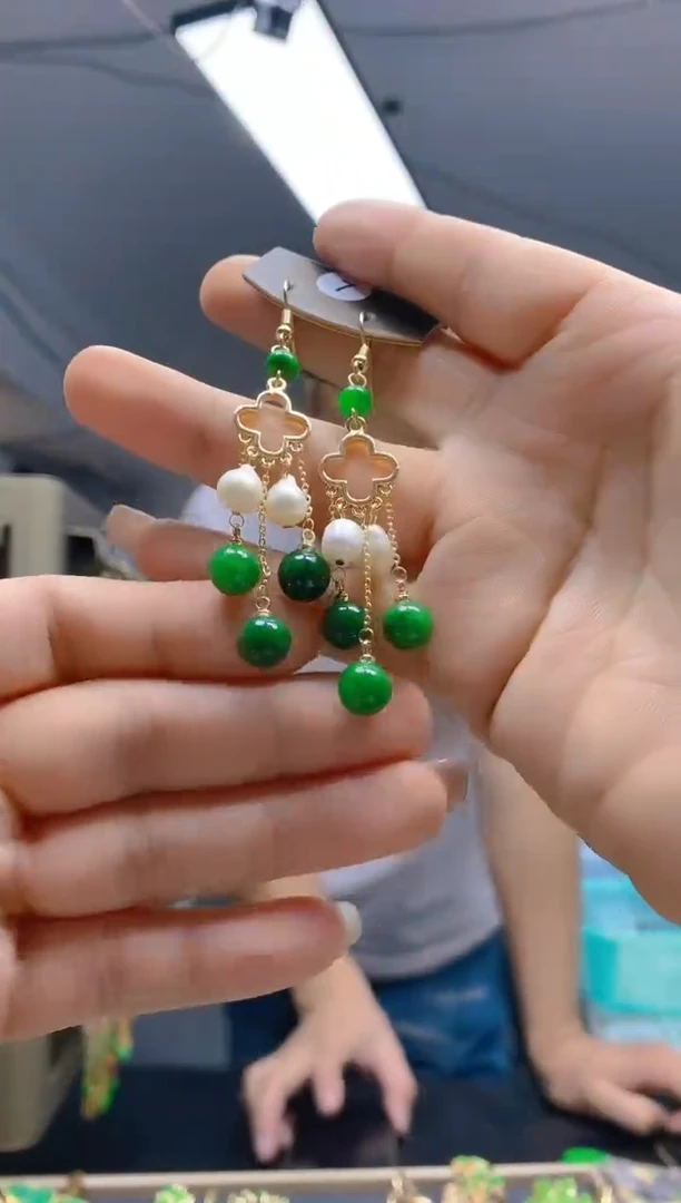 【闪购商品】翡翠耳饰合金0360翡翠耳钩