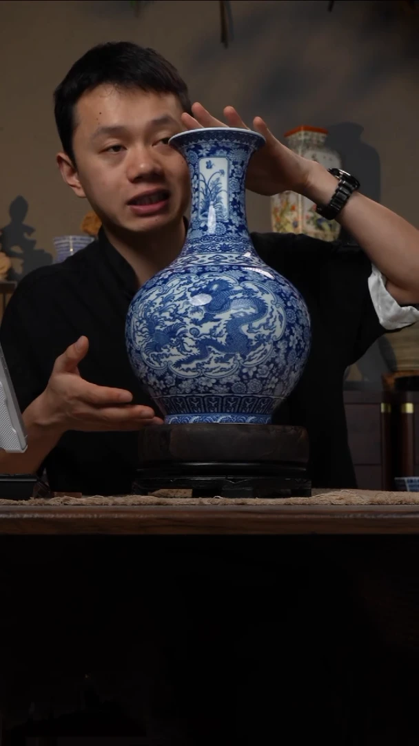 摆件WN问泥景德镇陶瓷花瓶摆件