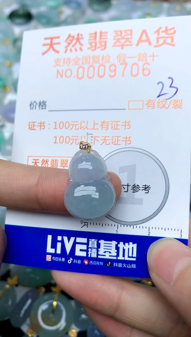 【闪购商品】翡翠颈饰18K金镶嵌23天然A货翡翠