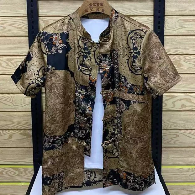 新款高品质男士民族风休闲短袖T恤