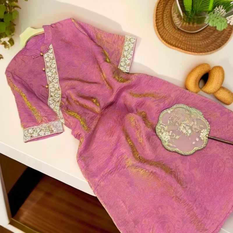 N011【锦悦】新中式夏季旗袍裙连衣裙复古气质民族风中长款中式裙子