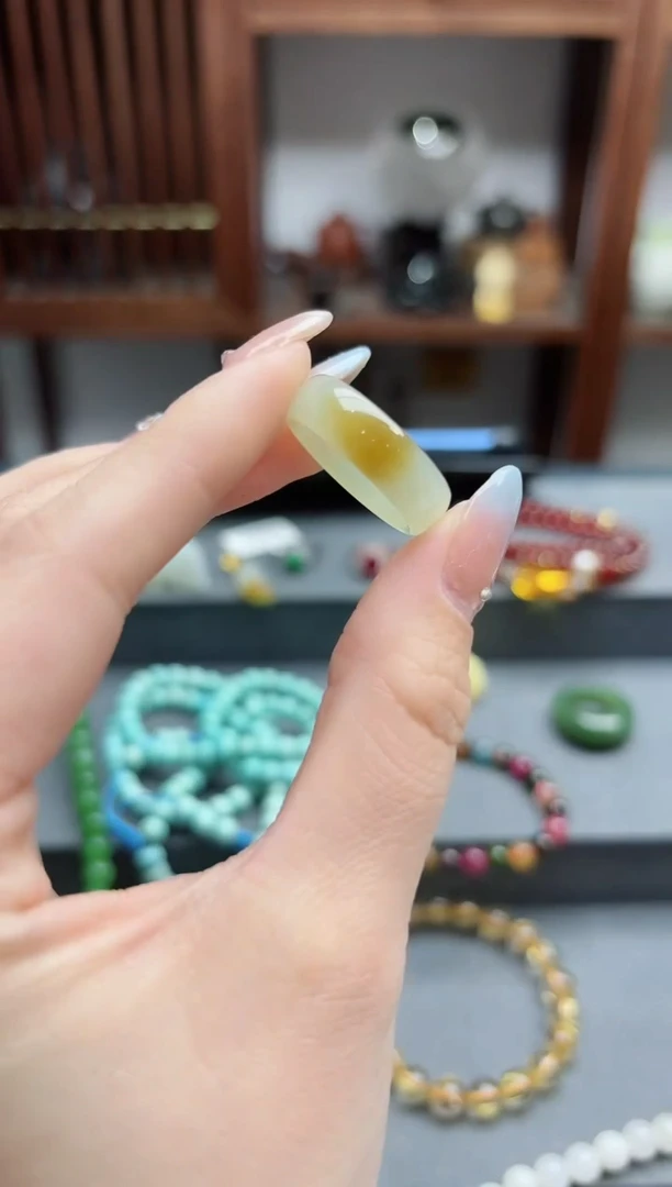 【闪购商品】和田玉指环未镶嵌糖白料指环17-18 BDD