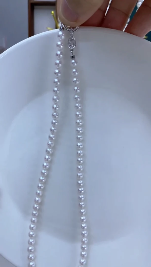 【闪购商品】淡水珍珠项链银S925镶嵌6-7