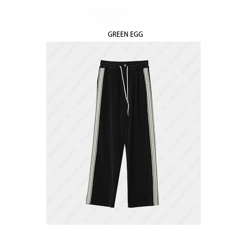 【蛋蛋狂欢价】MJ178加绒加厚胖mm设计感阔腿裤加绒 休闲裤侧条女裤