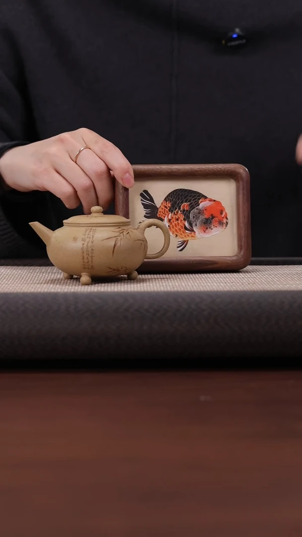 【闪购商品】紫砂茶壶980刘向东 本绿 三足水平 150cc