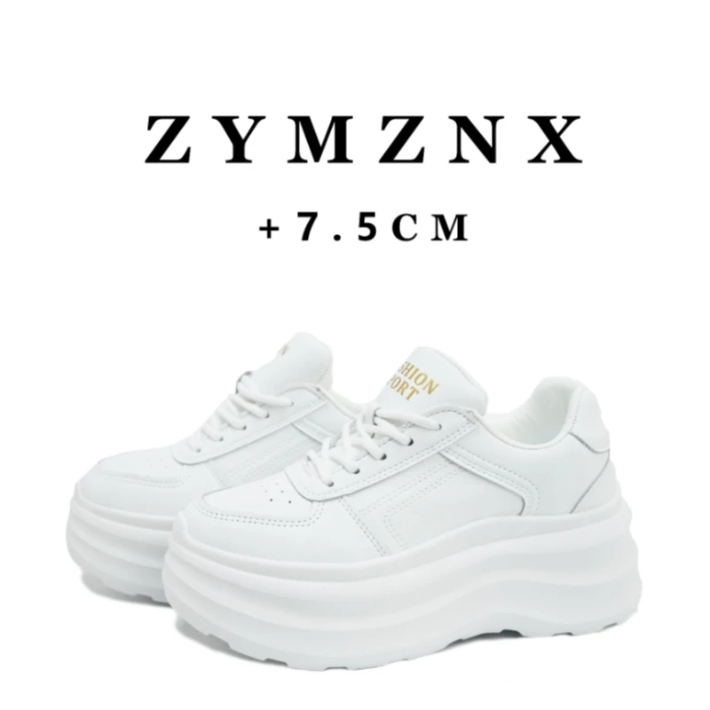 增高7cm 休闲鞋女小个子厚底百搭鞋潮流小众小白鞋K2508D