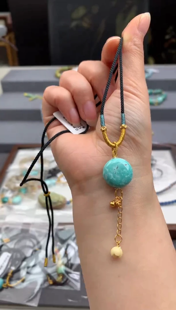 未镶嵌绿松石锁骨链茜.F51