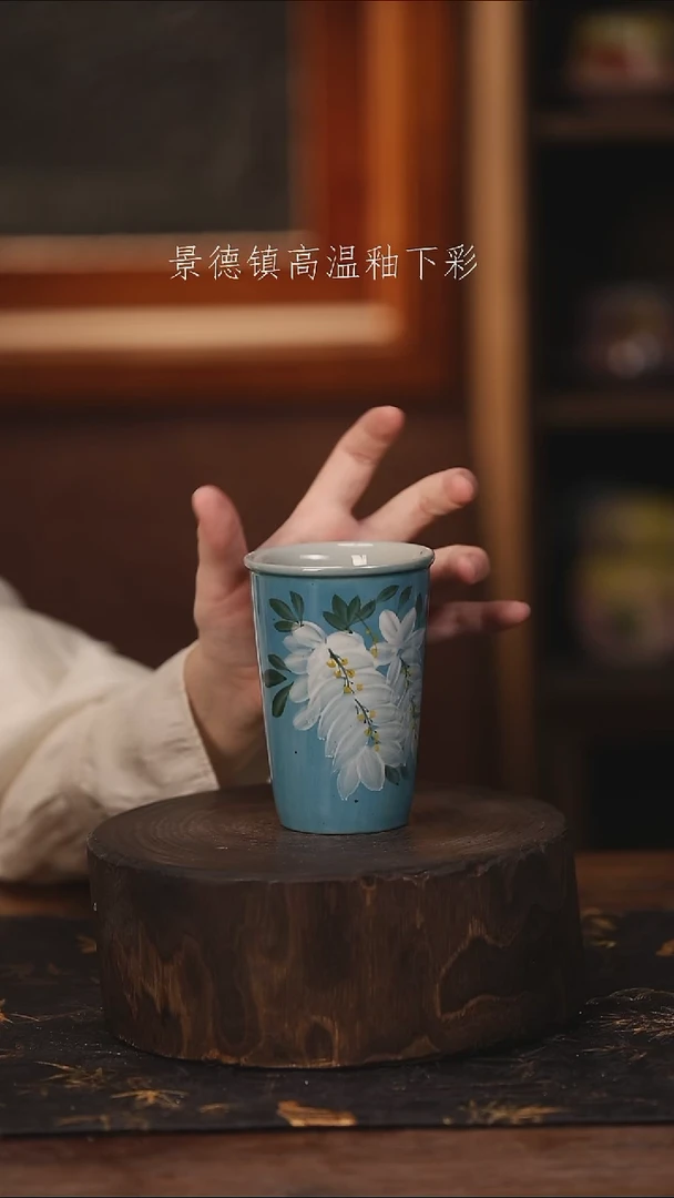 陶瓷景德镇高温釉下手绘陶瓷@L389@