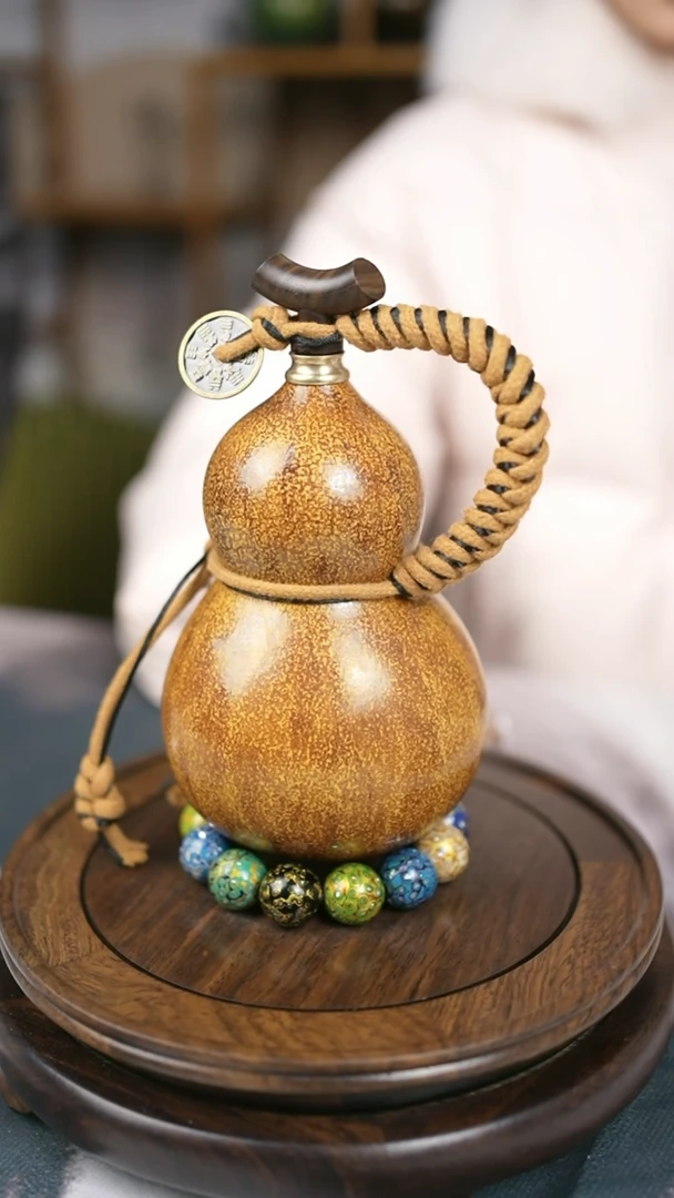 【闪购商品】177精品大漆酒葫芦送漏斗网兜底座