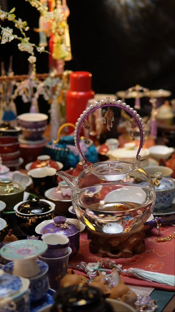 【闪购商品】紫色编织把手天久壶