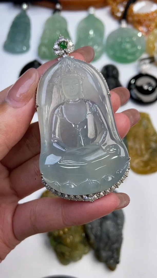 【闪购商品】翡翠挂件18K金镶嵌1        