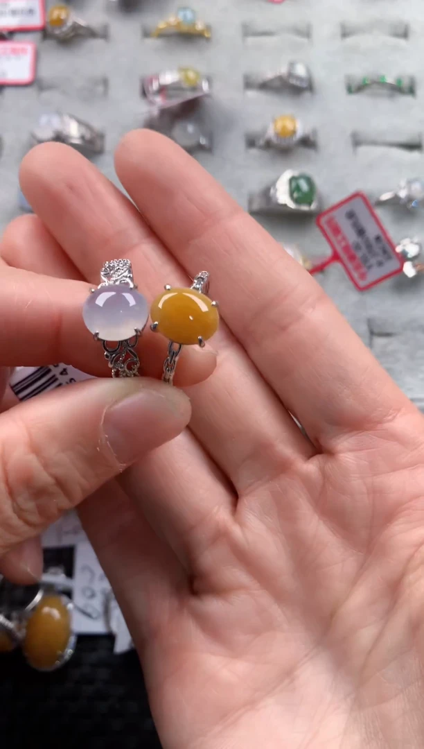 银S925镶嵌戒指翡翠111  8