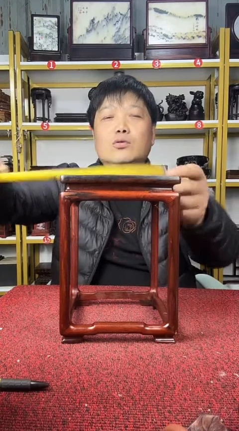 木红酸枝威奥花架16*22.5CM