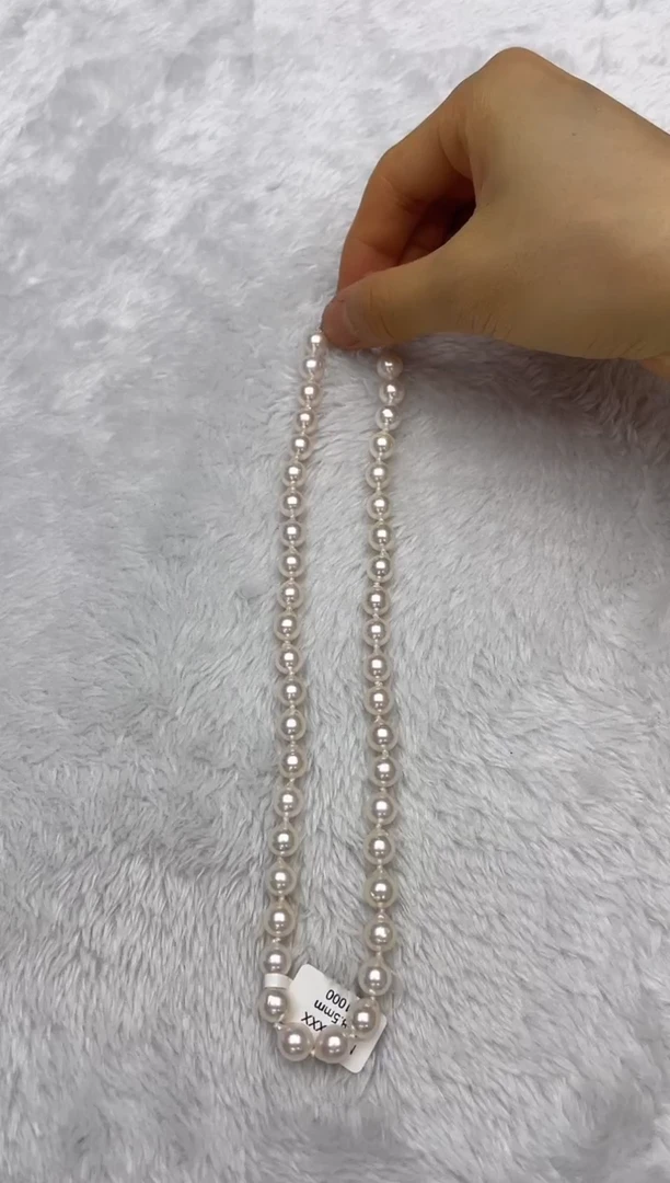 海水珍珠银S925镶嵌项链AK8-8.5mm（多样性发一）