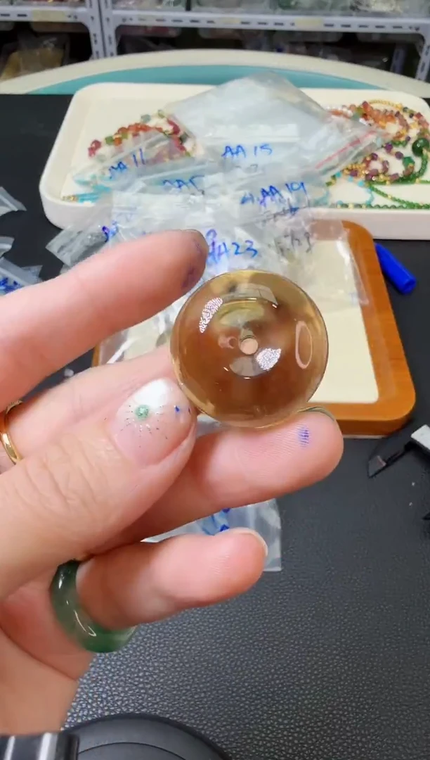 颈饰未镶嵌水晶高品金茶晶多样性发一AA25-