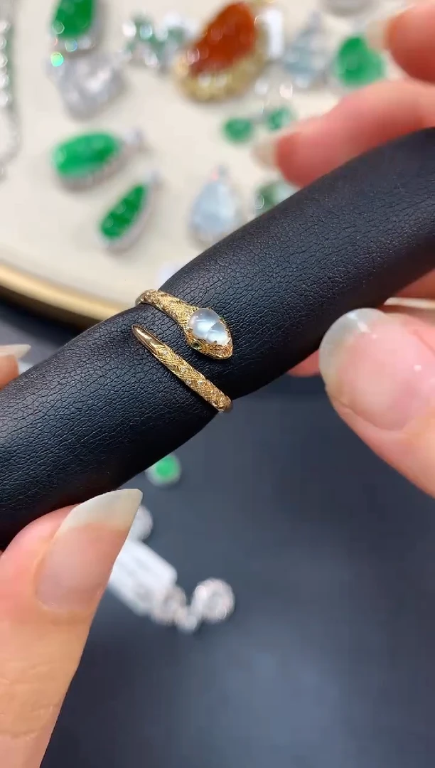 【闪购商品】翡翠戒指18K金镶嵌A347多样性发一件|2800