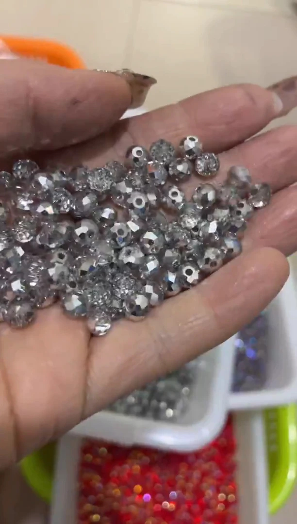 玻璃28172卡6华子高级灰扁200颗