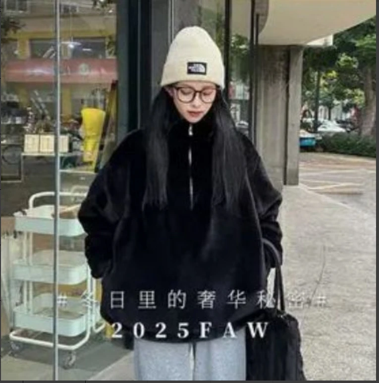 A3139抽绳冬季卫衣韩版连帽秋冬街头风宽松型奢华慵懒风