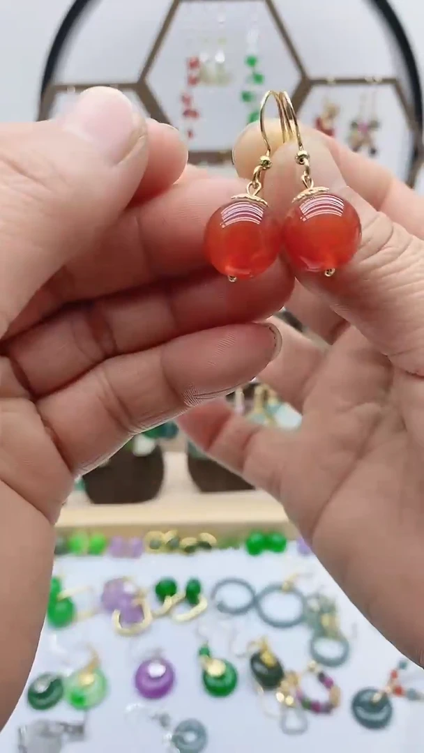 未镶嵌南红玛瑙耳饰39