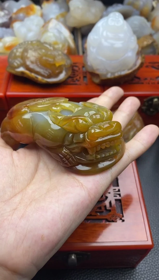 玛瑙/玉髓手把未镶嵌深****尼00