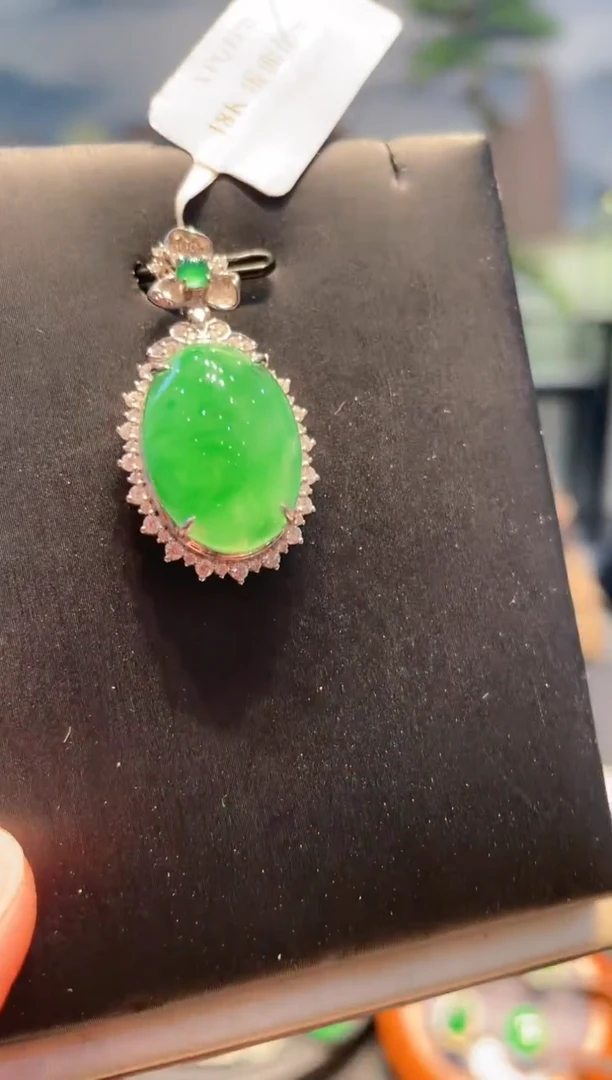 【闪购商品】翡翠颈饰18K金镶嵌A31天然A货翡翠