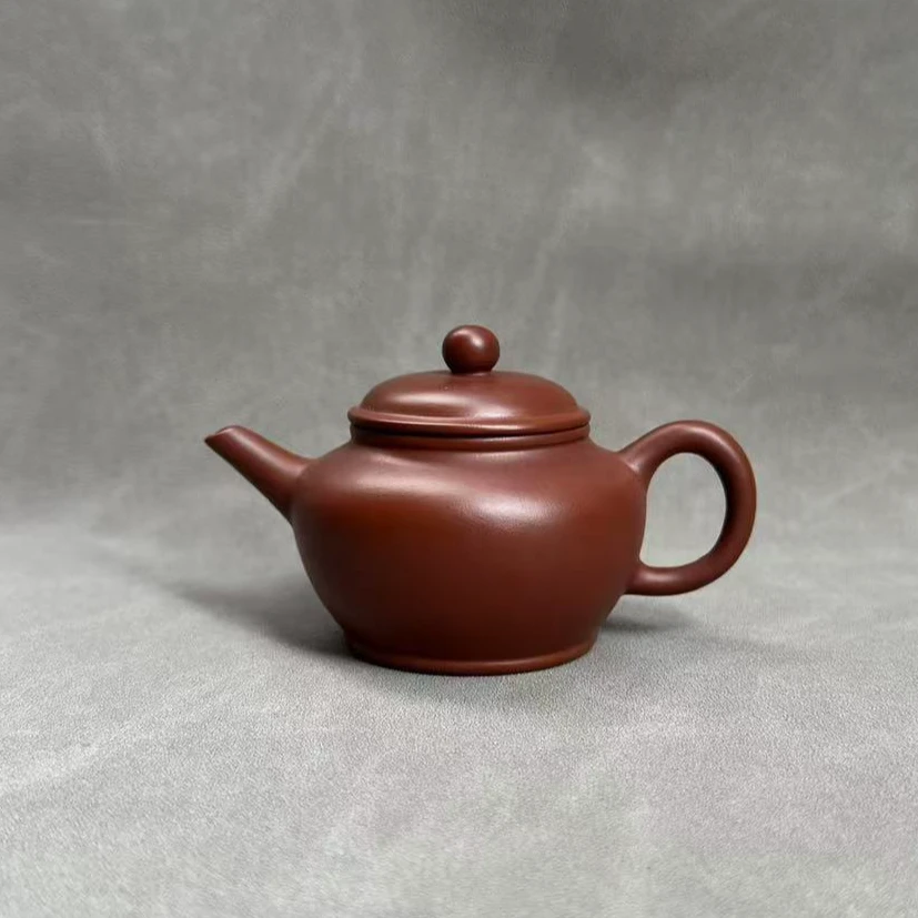 摩苏潮州原矿朱泥小容量半手工紫砂壶小品剑流德钟壶100毫升